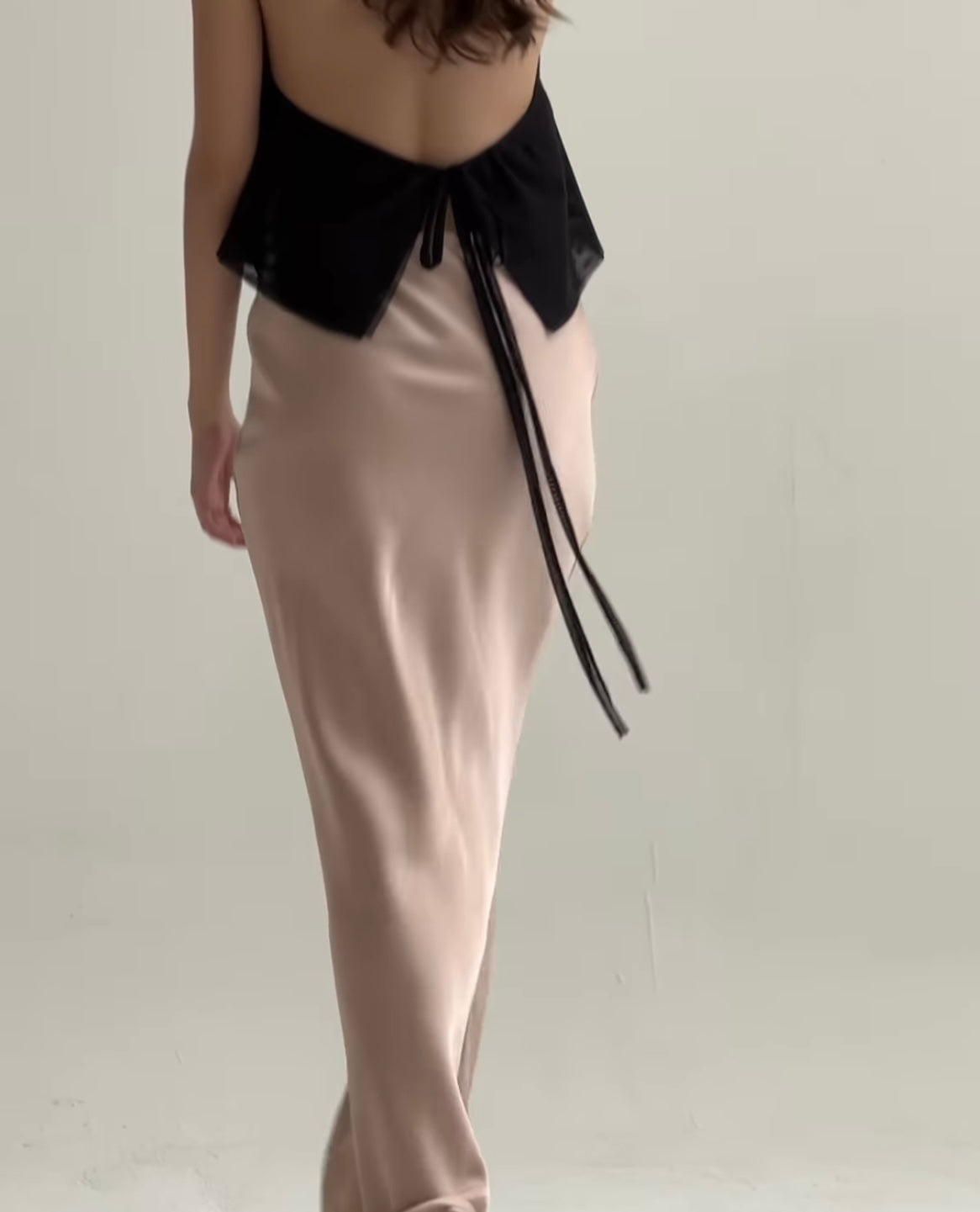 Low Waist Maxi Nude Skirt